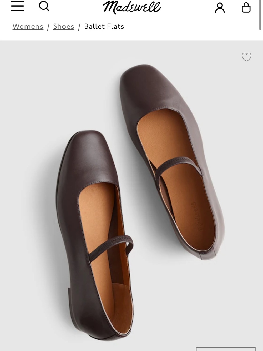 Madewell Women's Dark Brown Leather The Greta Mary Jane Flat